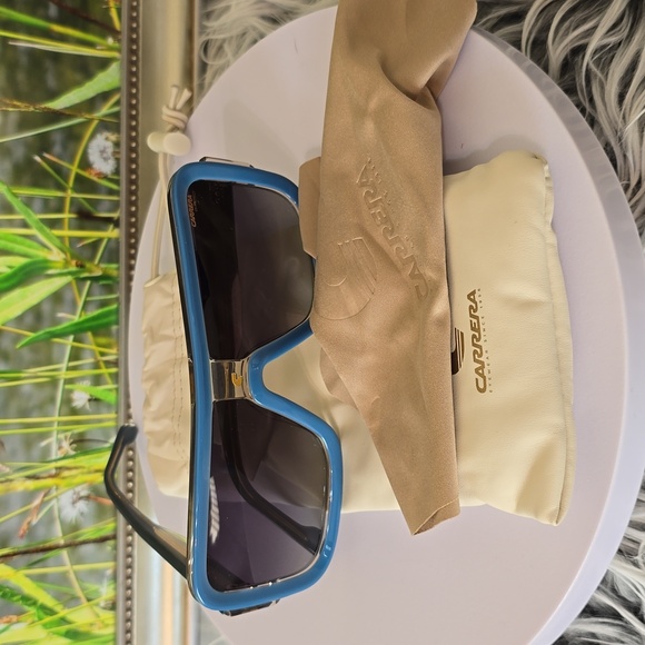Carrera Blue Shield Sunglasses 62-14-135 Oversized w/ Case & Cloth New - Picture 9 of 10